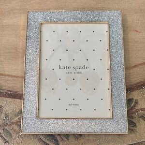 kate spade new york Lenox Sitting Pretty 5" x 7" Silver Glitter Frame NEW